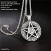 FIZIZDH Men's Stainless Steel Star Pentagram Pentacle Pagan Wiccan Witch