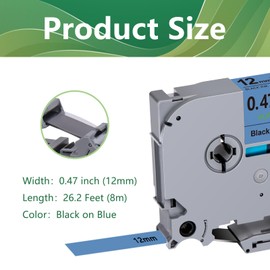 YUANQIMM 3-Pack TZe TZ Tape Compatible with Brother P Touch Label Maker Tape TZe-531 TZ-531 TZe531 TZ531 Label Tape 12mm 0.47 Laminated Black on Blue for PT D200 D210 D220 D400 Cube