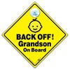 Back Off Grandson On Board Car Sign, Grandson Car Sign,