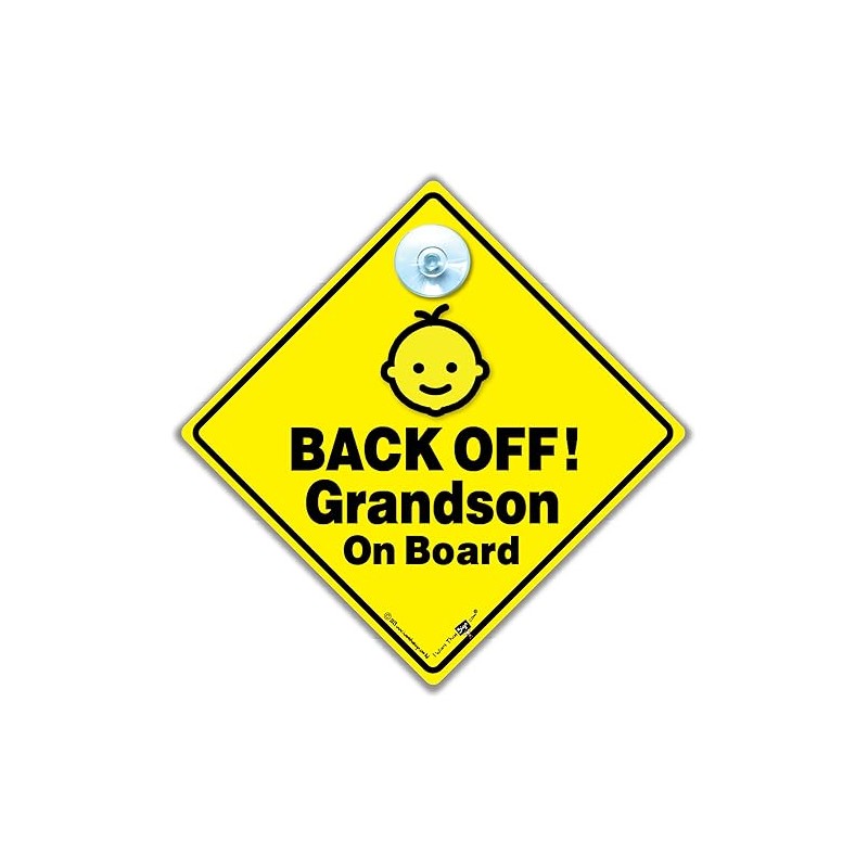 Back Off Grandson On Board Car Sign, Grandson Car Sign,