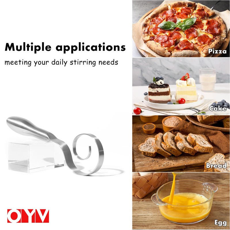 OYV Seamless Dough Whisk, 18/10 Stainless Steel Danish Dough Wisk,