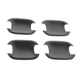 TOTMOX Car Interior Accessories, Car Door Handle Bowl Decor Cover Trim, Compatible with Ford F150 F-150 2021-2022, Matte Carbon Fiber/Carbon Fiber/Chrome, 4 PCS