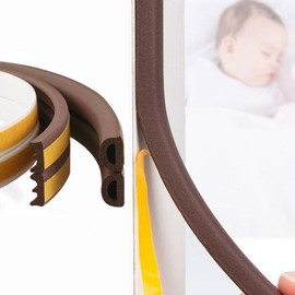 Window Gap Sealer 9mm Door Frame 4x9mm Weatherstrip Draft Blocker Brown 5ea