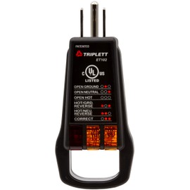 Triplett ET102 Standard Outlet/Receptacle Tester with 5 Visual Indicators