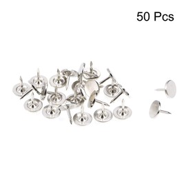 sourcing map Upholstery Nails Tacks 9.5mmx10mm Flat Head Furniture Nails Pins Silver Tone for Furniture Sofa Headboards, 50 Pcs