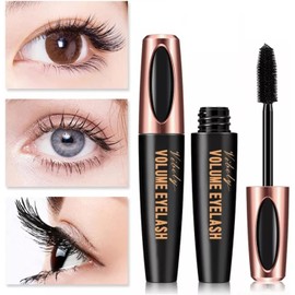 mascara de pestañas 4D 2 unidades para el crecimiento de pestañas con efecto pestañas postizas naturales, es un rimel waterproof alargador de pestañas y mascara de pestañas larga duración (Negro)