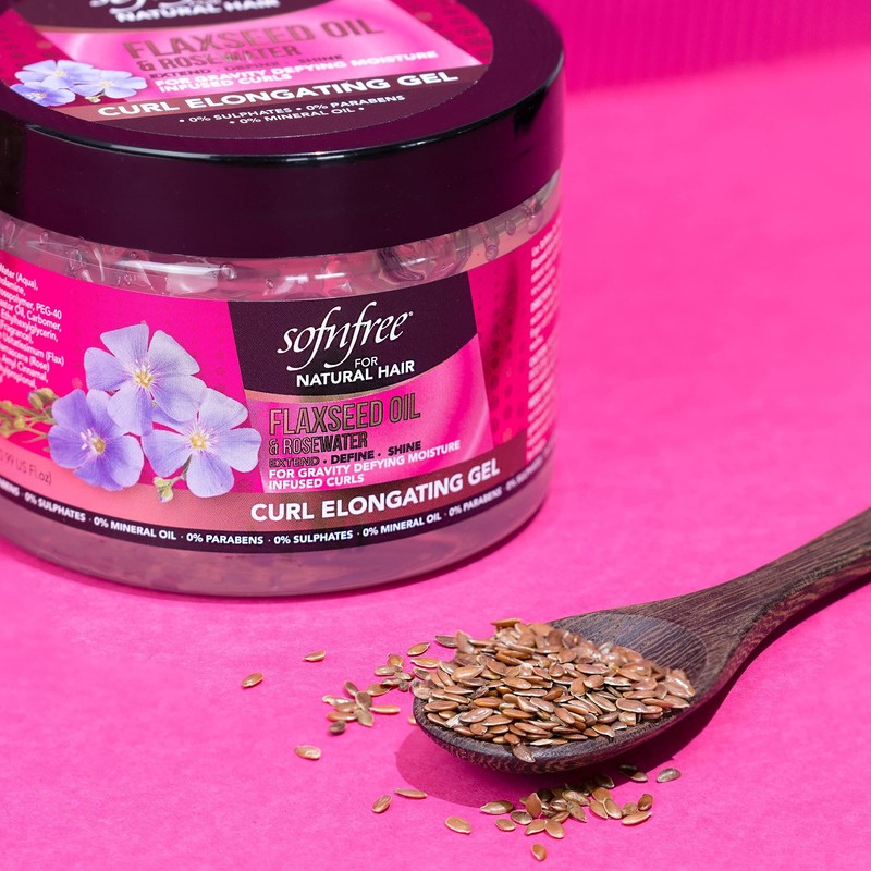 Sofnfree Flaxseed oil & Rosewater Curl Elongating Gel