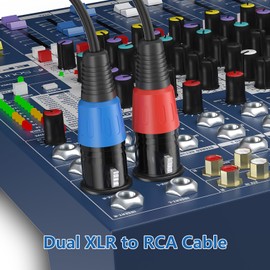 ZIWAI Dual XLR Female to Dual RCA Male, 2 RCA to 2 XLR Male HiFi Stereo Audio Connection Microphone Cable Wire Cord Path Cable, 3.3 Feet