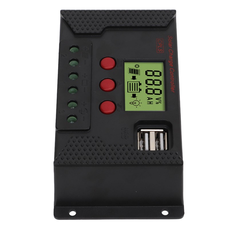Solar Controller PWM 12V 24V Automatic Adaptation LCD Display USB