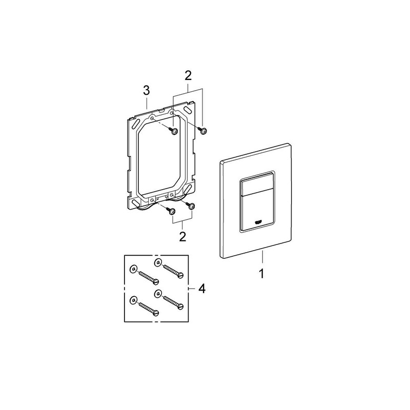 Grohe Skate Cosmopolitan control panel phantom black for Grohe Rapid