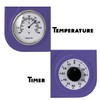 Lily's Home Retro Kitchen Clock with Temperature and Timer (Purple)