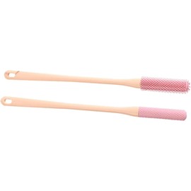 Cepillo para pies con Mango Largo de Silicona Suave para usuarios Que Buscan una Limpieza fácil de los pies y aplicación de loción en la Ducha, Rosa, 40cm