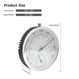 DIFCUL Analogue Thermometer, Outdoor Thermometer, Wireless Wall-Mounted Thermometer and Hygrometer, Outdoor Thermometer Analogue, Suitable for Gardens, Houses, Greenhouses, Cars etc