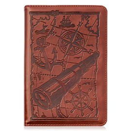 Maritime Refillable Faux Leather Journal by SohoSpark, Mens Journal, 6x8 Vegan Lined Writing Journal for Women