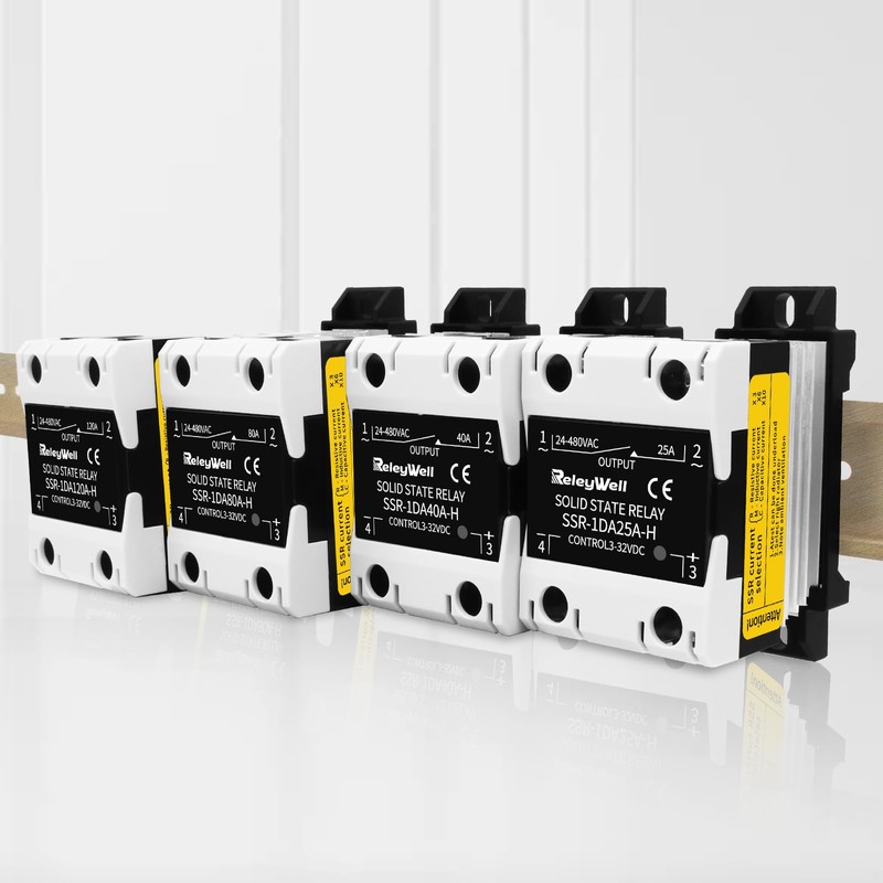 ReleyWell Solid State Relay, 40A DIN Rail SSR Relay with