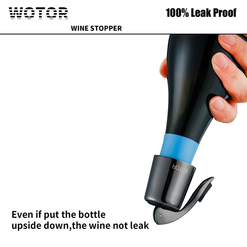 WOTOR Wine Stoppers Stainless Steel Wine Bottle stopper Plug with