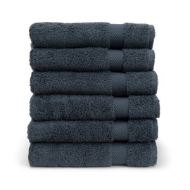 TowelSelections Pearl Collection Luxury Soft Towels – 100% Turkish Cotton, Made in Turkey, Charcoal, 6 Hand Towels