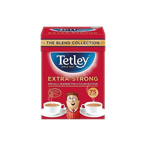 Tetley Bolsas de té extra fuertes 75 por paquete – Paquete de 2