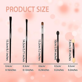 Benixmidart 9Pcs Makeup Brush Set, 1 Eyeliner Brush 1 Eyebrow Brush 7 Eyeshadow Brushes, Professional Makeup Brushes Double Ended Makeup Brushes (A)