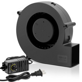 AmRunJe 140mm x 40mm Blower Fan with AC 110v 120v Variable Speed Controller, 12V Dual Ball Brushless Cooling Exhaust Replacement Fan for DIY Inflatable Christmas Decoration Electronics Fireplace