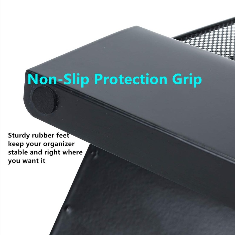 Delifox 2 Pack Inclined File Organizer Metal Rack, 5 Sections