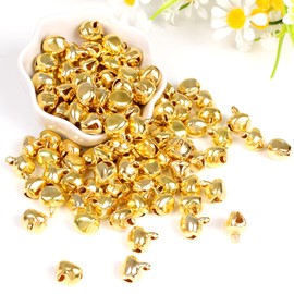 Pack of 50 bells, small bells for crafts, colourful small bells with eyelet, small bells, bells pendant, Christmas for DIY jewellery, Christmas, pet bells, 14 mm