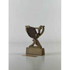 SilverTrophy Tennis Mini Trophy Gold Award - Player of the Match, MVP, Most Aces, Best: Serve, Backhand & Forehand, Winner, Most Improved, Longest Rally, Racket & Ball, School Kids Club Engraving