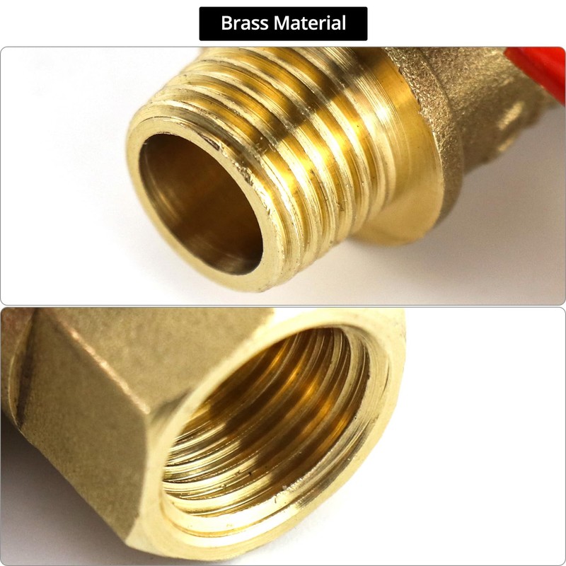 QWORK Ball Valve 10 Pack, 1/4" Heavy Duty Brass Ball