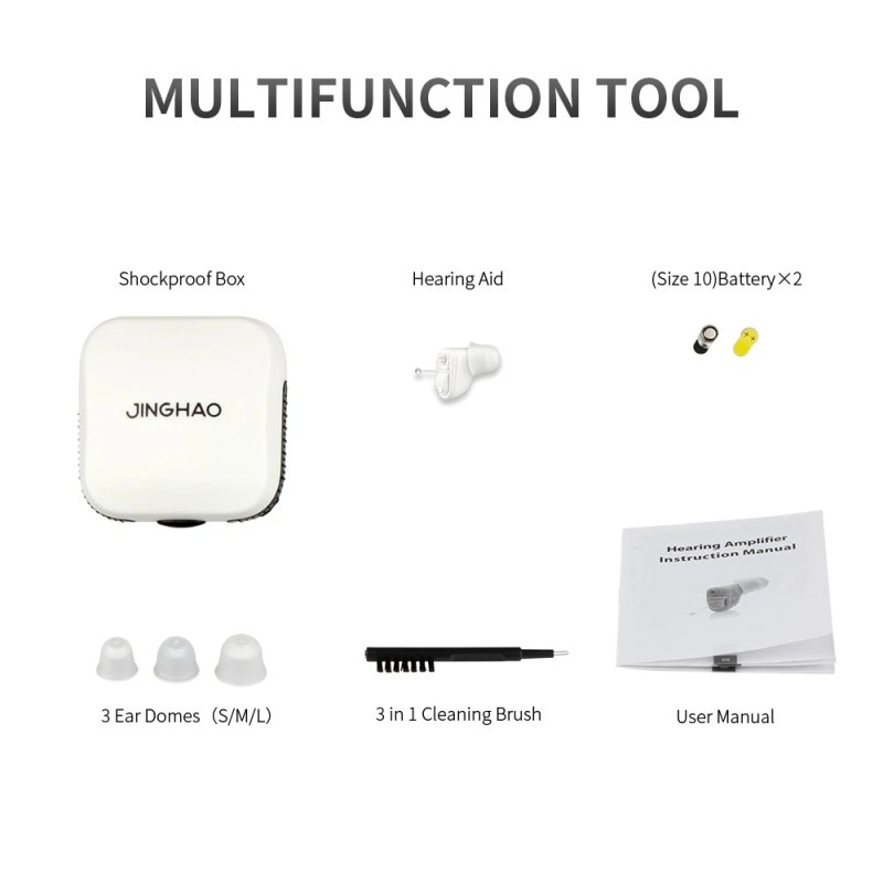 JINGHAO Hearing aids with A10 Battery,Invisi