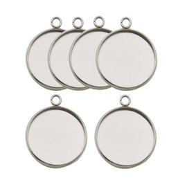 20 Pcs Fit 25mm Stainless Steel Round Blank Bezel Pendant Trays Base Cabochon Settings Charms for Jewelry Making (10167-25mm-20pcs)