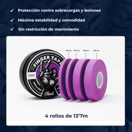 Clask Finger Tape Set, Heavy Duty 4 Rolls (54m) and 2 Widths Sports Tape for Fingers Made of 100% Cotton, Breathable and Easy to Cut, Ideal for Climbing, Crossfit and Handball (Blue)