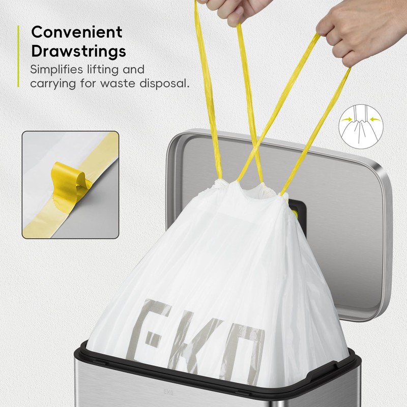 EKO 13 Gallon / 40-60 Liter,110 Count Drawstring Trash Bags,