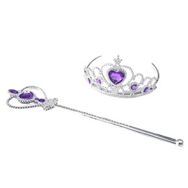 [APOSITV] Tiara Stick for Kids, Princess 2-Piece Set, Princess Magic Wand, Toy, Kids, Girls (Purple)