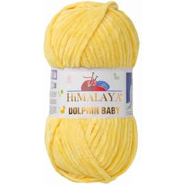Strickfein Himalaya Dolphin Baby Wool Yarn, Cotton Knitting Wool for Knitting, Crochet (80313 Yellow)