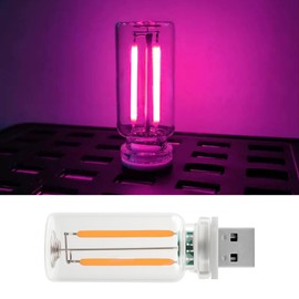 SAMGCHI Car USB Night Lights, Retro Touch Control Car Ambient Lights, Creative Mini Portable Glass Bottle LED Atmosphere Lights for Vehicle, Bedroom, Camping, Hallway, Kitchen (Pink)