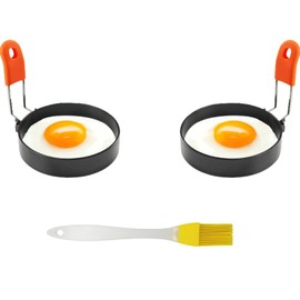 Pancake Mould Egg Ring Pack of 2 Stainless Steel Pancake Moulds Fried Egg Moulds for the Pan Pancake Mould Stainless Steel Non-Stick Egg Ring Fried Egg Moulds for the Pan Fried Egg Mould