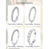 Moissanite Half Eternity Band Sterling Silver Lab Diamond Womens Stackable