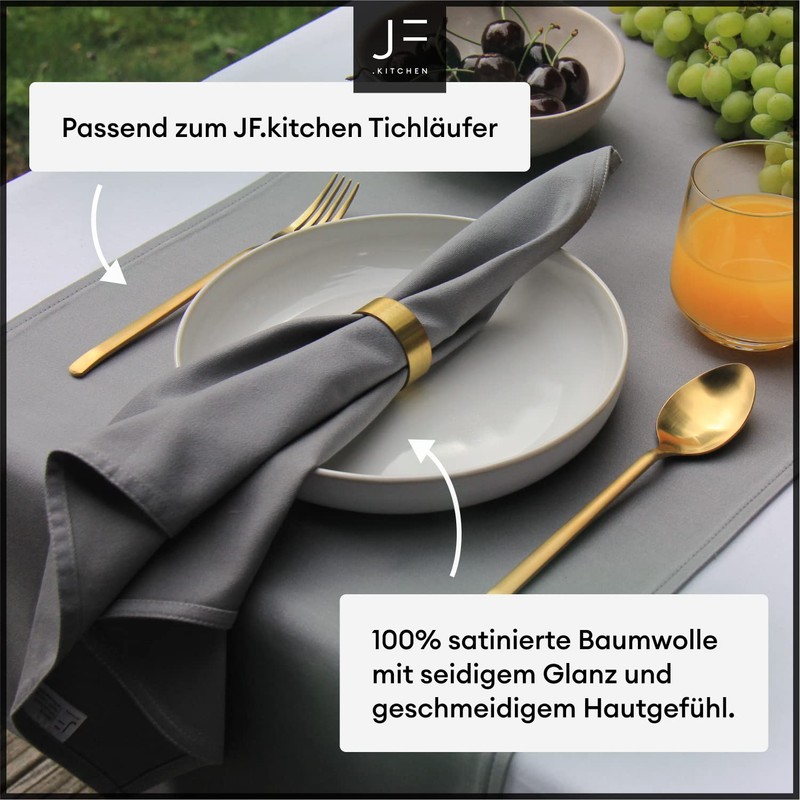 JF.kitchen® 12 fabric napkins with folding instructions (English language not