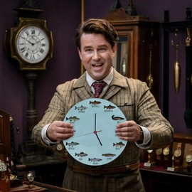 speecheese German Fish Species Wall Clock Aluminium Clock with Fish from German Waters Funny Idea for Anglers as Decoration for the Club Home, Garage or Cellar