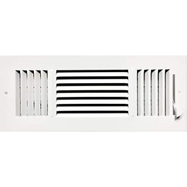 HBW 12"x 4" (Duct Opening Size) 3-Way Stamped Face Steel Ceiling/sidewall Air Supply Register - Vent Cover - Actual Outside Dimension 13.75" X 5.75"
