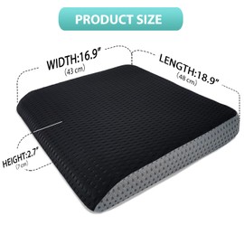 AEROiVi Large Seat Cushion,L 18.9 in × W 16.9 in × H 2.7 in,Breathable 3D Air Mesh,2.7 Inch Thick Office Chair Cushion, Wedge and Handle Design for Car Seat, Wheelchair, Bleacher