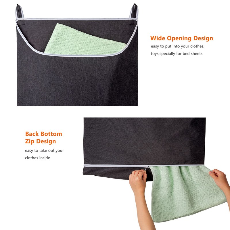 SAVERHO XL Hanging Laundry Hamper Bag, Black Door Hanging Hamper