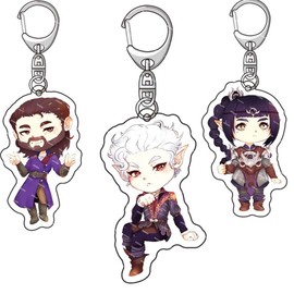 DJMANMENGG BG3 Keychain Anime Astarion Merch Acrylic Keyring Gift for Fans 12pcs