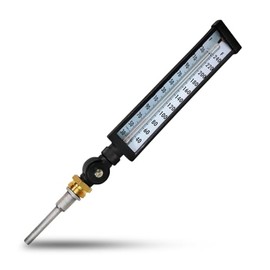 9” Adjustable Angle Industrial Glass Thermometer – 3-1/2" Stem for HOT Water 30-240°F, ±1% Accuracy, Aluminum Stem, Organic Liquid Filled Tube