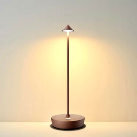 Tpczqj Rechargeable Cordless Table Lamp, 6000mAh LED Battery Operated Desk Lamp Touch 3 Color Stepless Dimming Portable Outdoor Waterproof Table Light for Patio/Restaurant/Dining/Home (Rust)