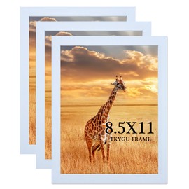 8.5x11 Picture Frame white Set of 3, Certificate Frame Poster and Photo frame, Horizontal and Vertical Formats for Wall or Tabletop, 8.5x11 Frame with Shatter Resistant Plexiglass, best gift