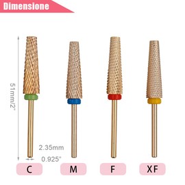 Bestgle 4 Stück Nagelfräserspitzen, Nagelfräser für Maniküre, für Nagelfräser aus Wolframkarbid, für Pediküre und Maniküre, Packung