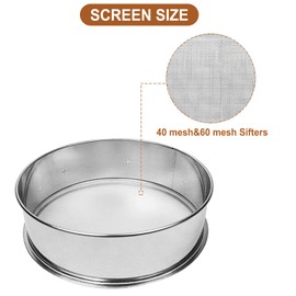 Aiokly 40+60 Mesh Automatic Powder Sifter Machine,110V Stainless Steel Sieve Shaker Machine with 2 Screens Sieve Shaker Machine Perfect for Filtering Powder, Particles, Flour and Liquid Materials