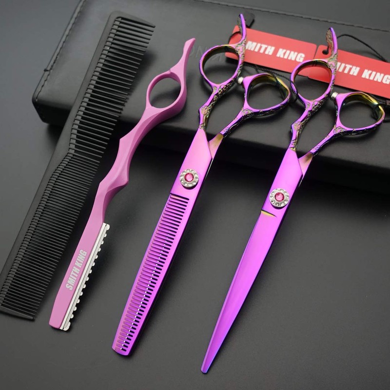 Juego de tijeras de corte de pelo profesional con estuche