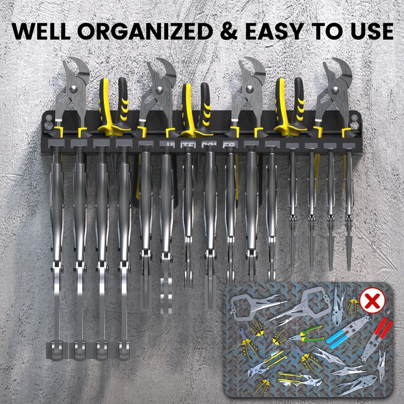 UNITEDPOWER Vise Grip Holder, Wall Mount Pliers Storage Rack Organizer